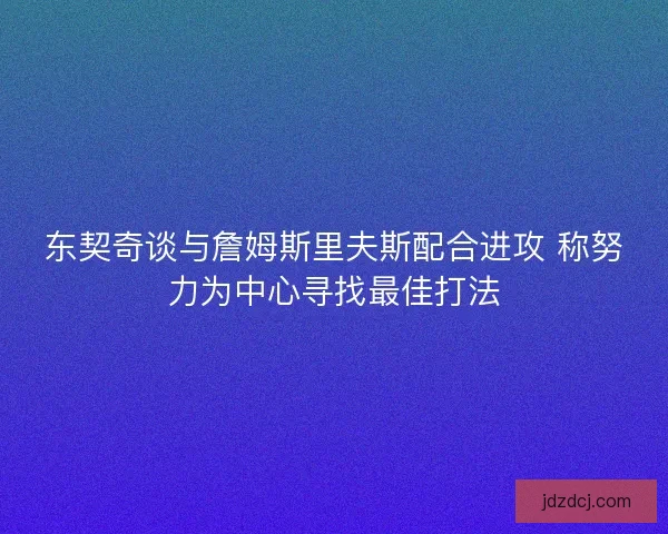 东契奇谈与詹姆斯里夫斯配合进攻 称努力为中心寻找最佳打法