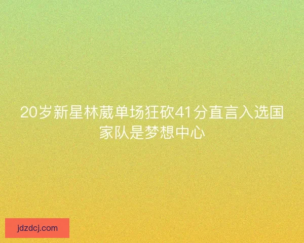 20岁新星林葳单场狂砍41分直言入选国家队是梦想中心