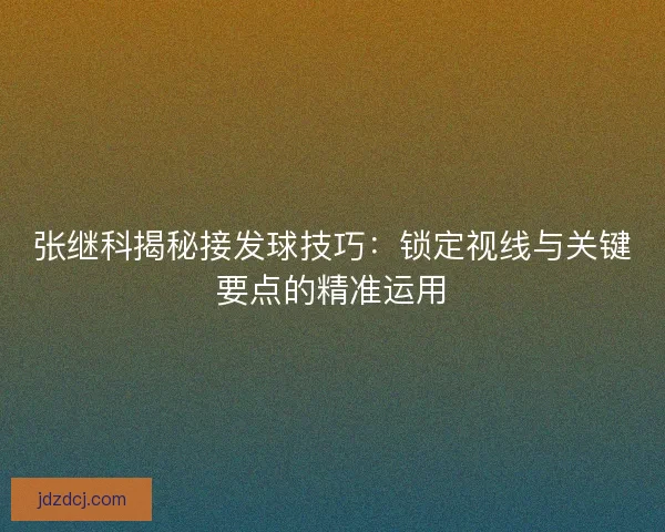张继科揭秘接发球技巧：锁定视线与关键要点的精准运用