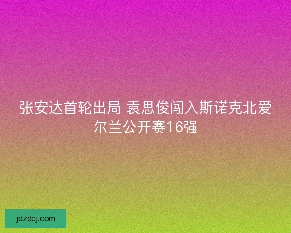 张安达首轮出局 袁思俊闯入斯诺克北爱尔兰公开赛16强