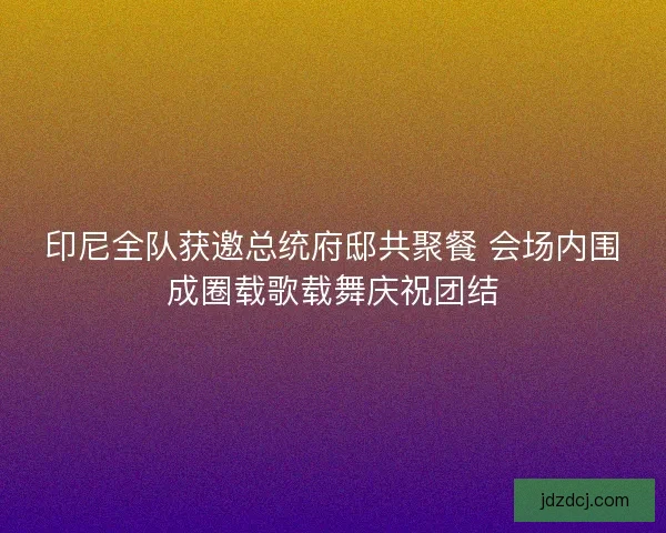 印尼全队获邀总统府邸共聚餐 会场内围成圈载歌载舞庆祝团结 印尼全队获邀总统府邸共聚餐 会场内围成圈载歌载舞庆祝团结